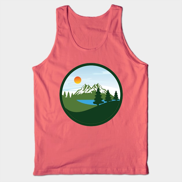 Mountains Circle Tank Top by Polahcrea